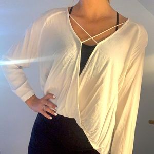 White lacrosse Cross Blouse Size Medium